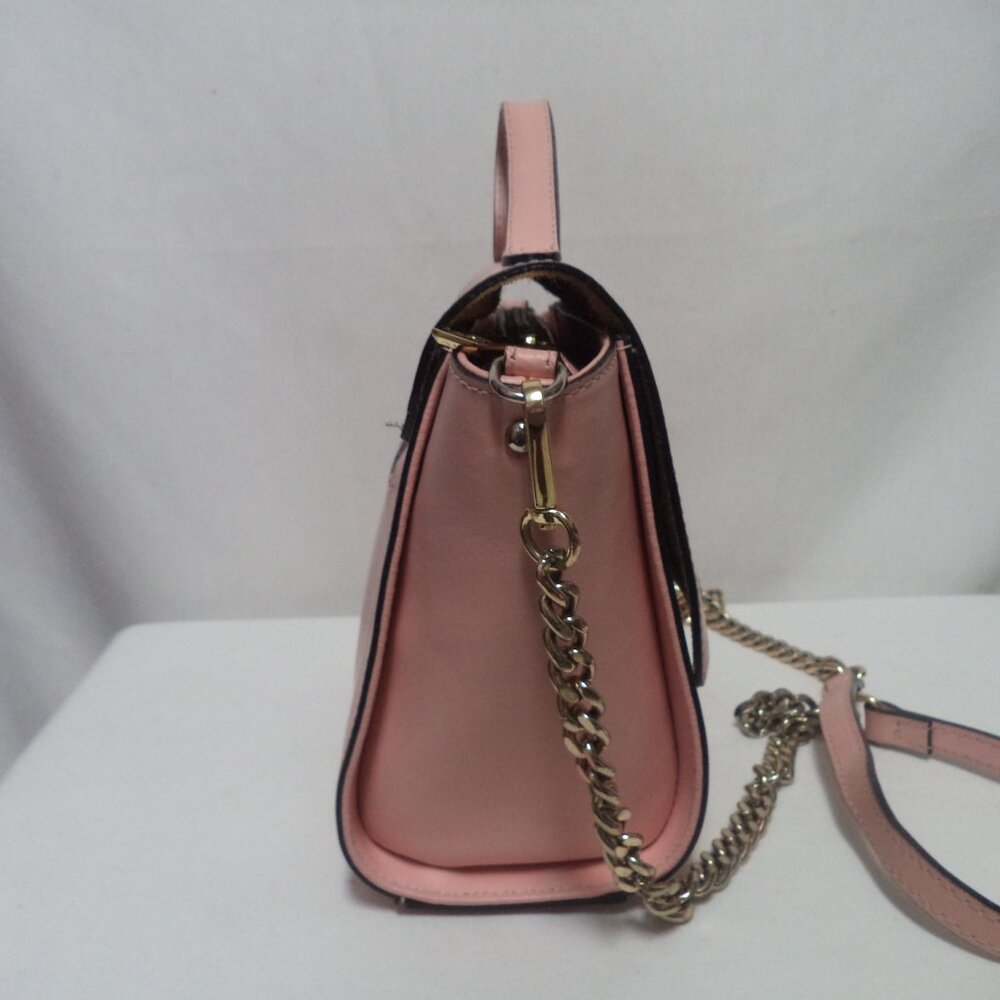 Jacky & Celine J&C pink Leather satchel tote bag purse Back Pocket Italy - Picture 10 of 16